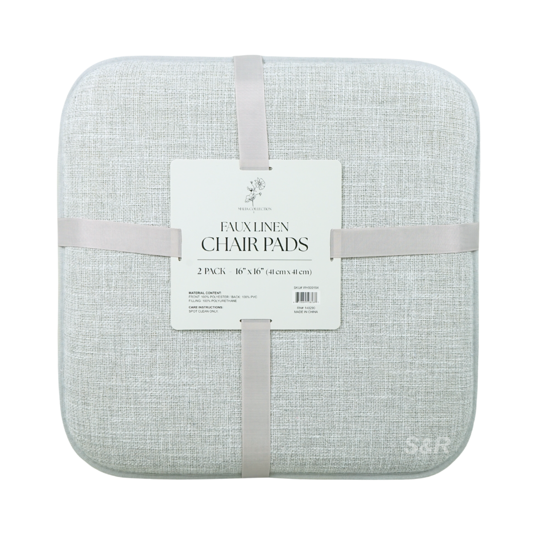 Faux Linen 2-pack Gray Chairpads